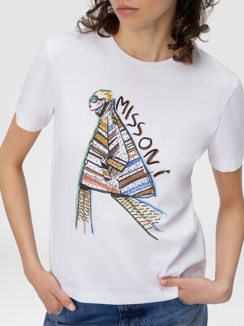 Missoni Short Sleeve T-shirt With Print And Logo In White