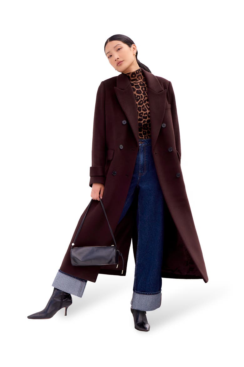 Wool Blend Oversized Coat, Main, color, Brown