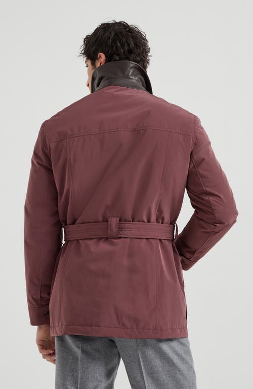 Brunello Cucinelli Belted Safari Jacket In Burgundy