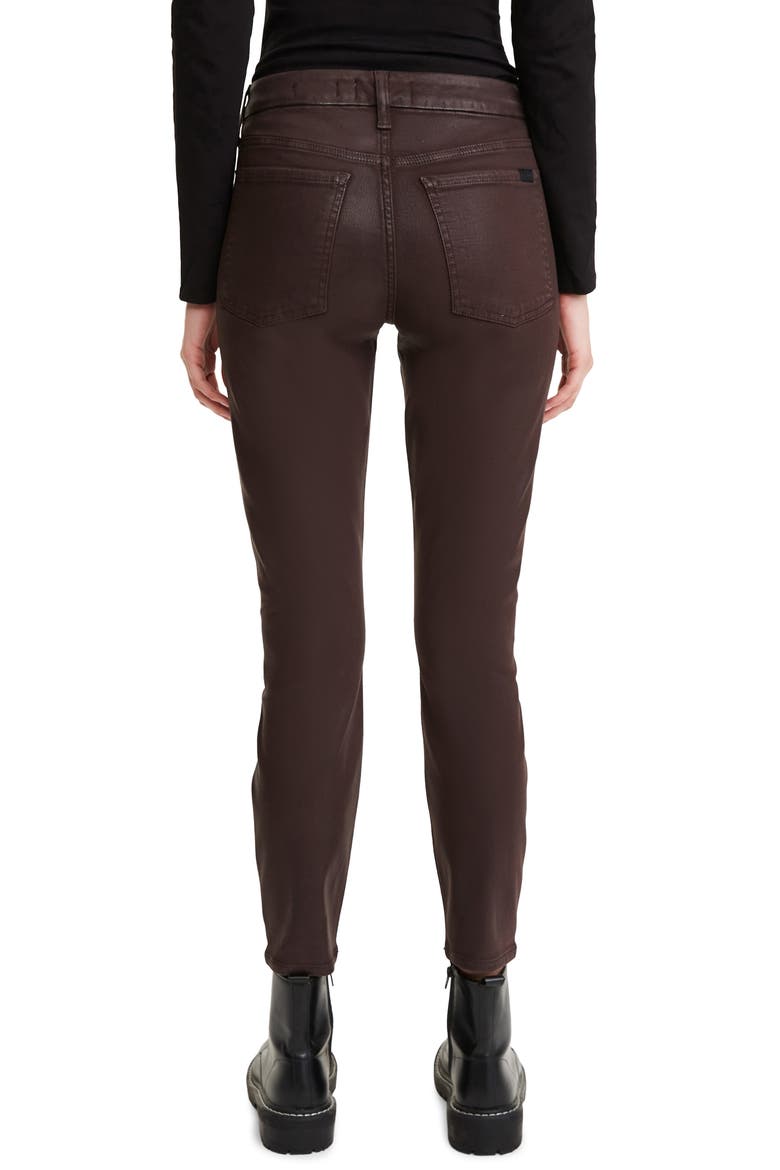 Coated Ankle Skinny Jeans, Alternate, color, CHOCOLATE