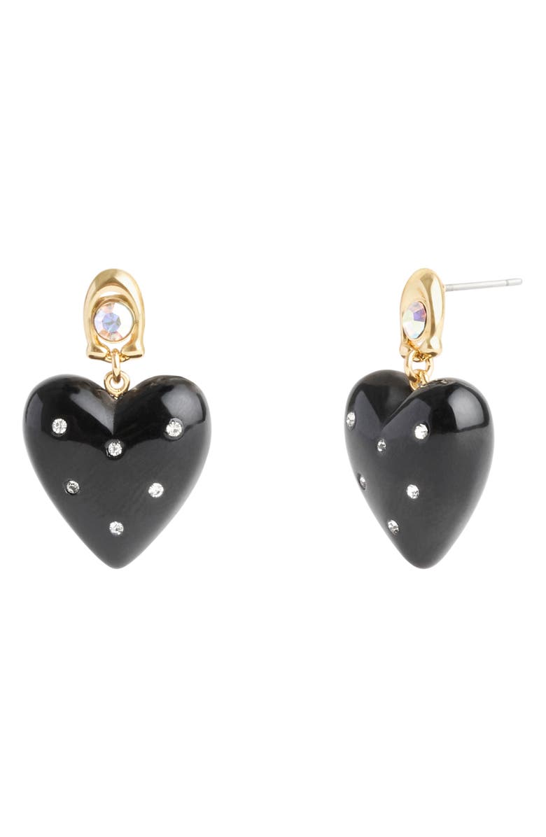 COACH Resin Heart Drop Earrings, Main, color,