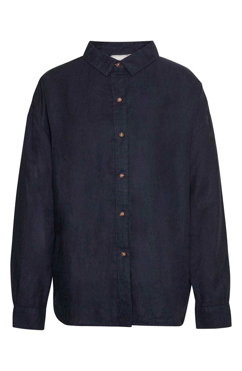 Barbour Hampton Linen Button-Up Shirt, Alternate, color, Dark Navy / Safari Tartan