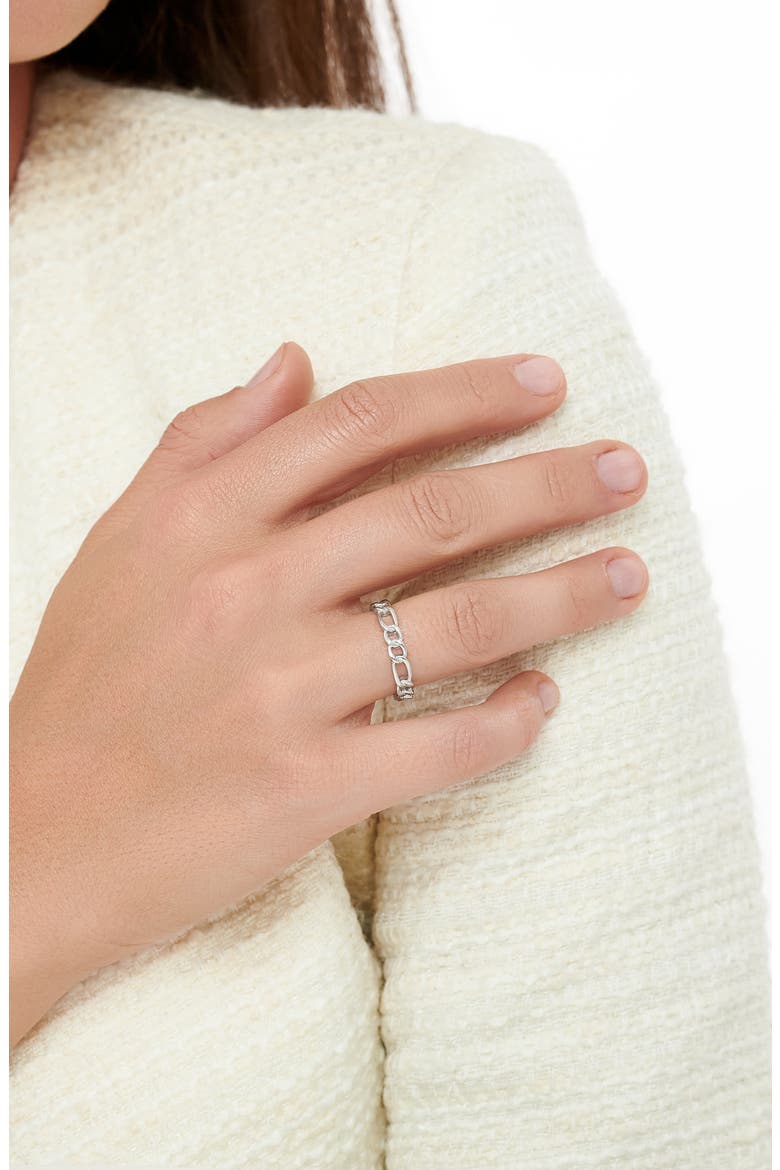 Figaro Link Ring, Alternate, color, SILVER