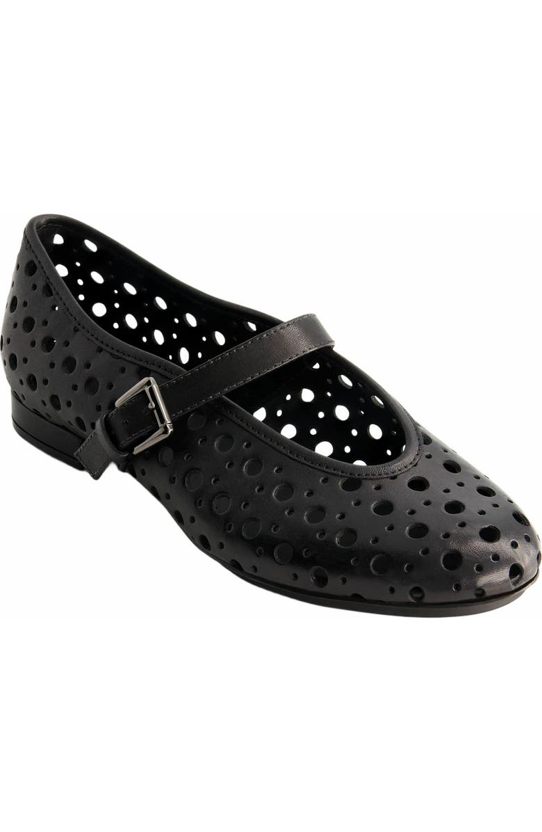 Bernardo Footwear Borden Perf Mary Jane Flat, Alternate, color, Black