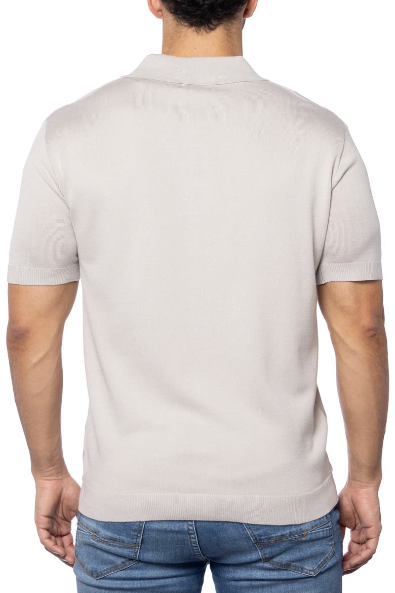 Textured Short Sleeve Button-Up Sweater, Alternate, color, OATMEAL