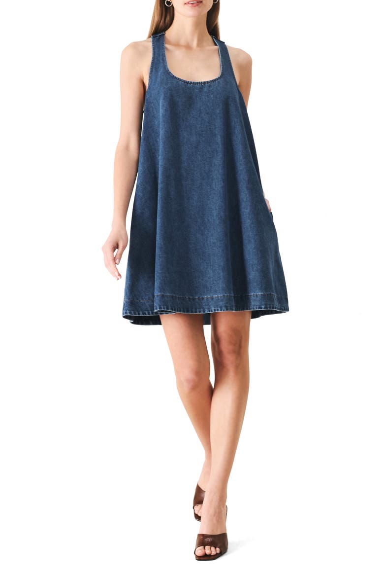 Denim Minidress, Main, color, INDIGO
