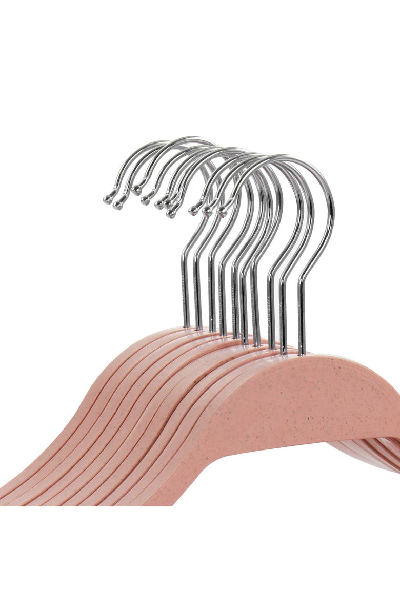 Elama Home 20 Piece Biodegradable Coat Hangers, Alternate, color, Pink