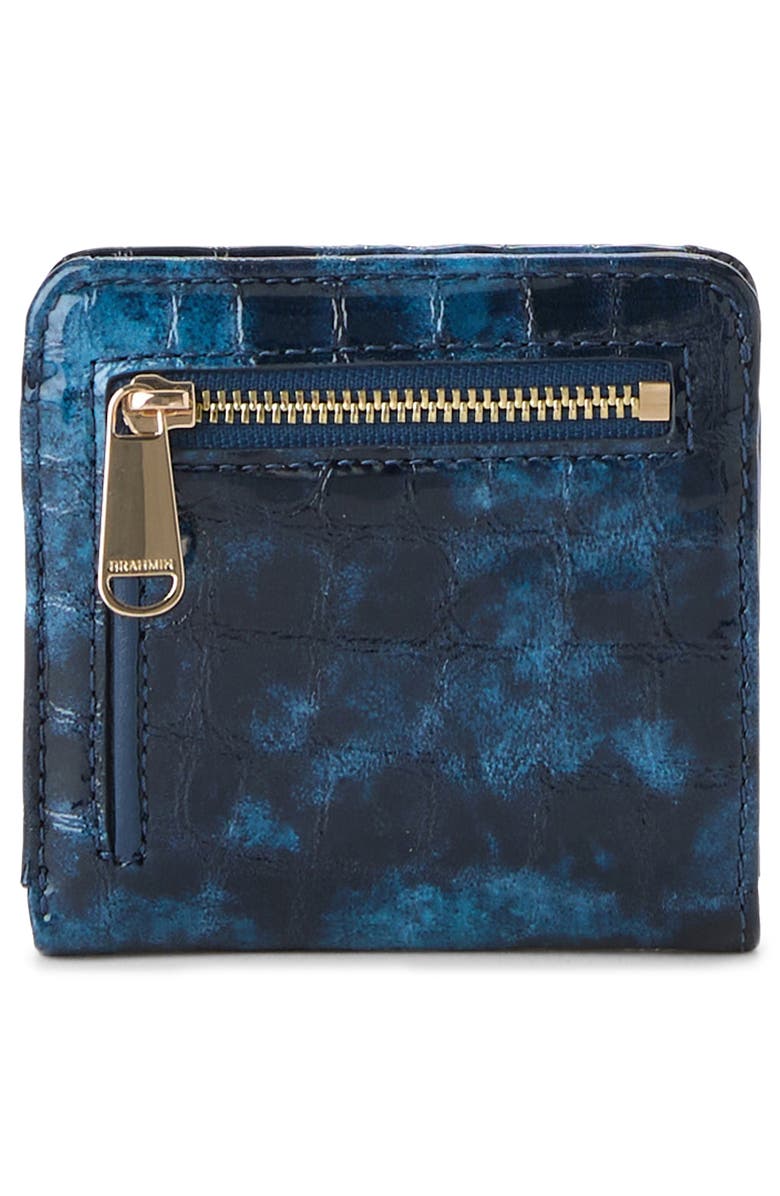 Brahmin Jane Croc Embossed Leather Bifold Wallet, Alternate, color, Ultramarine