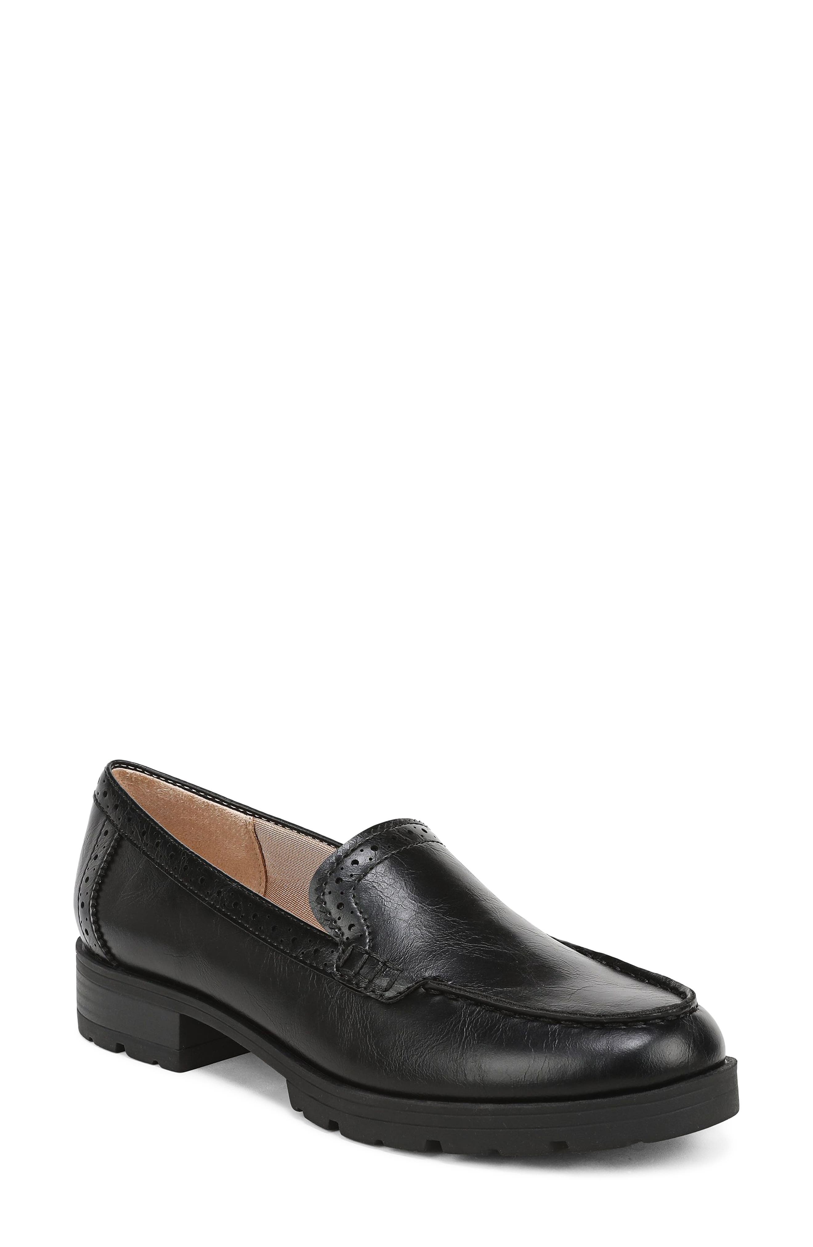 London 4 Faux Leather Loafer, Main, color, BLACK