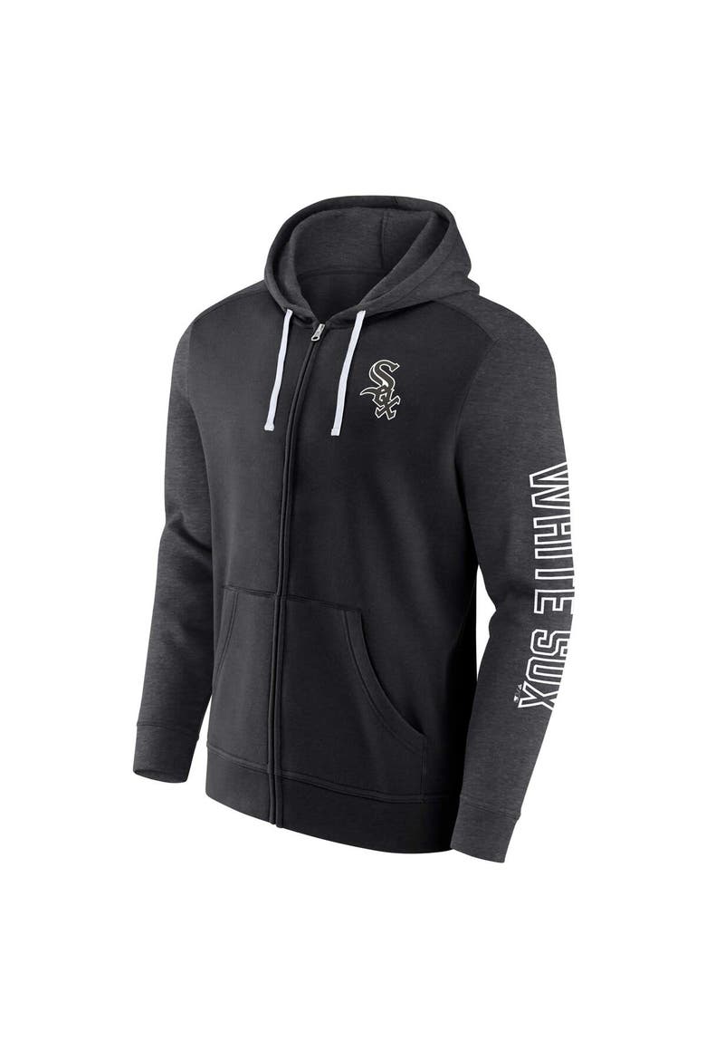Men's Fanatics Branded Black Chicago White Sox Offensive Line Up Lightweight Full-Zip Hoodie, Alternate, color, Black