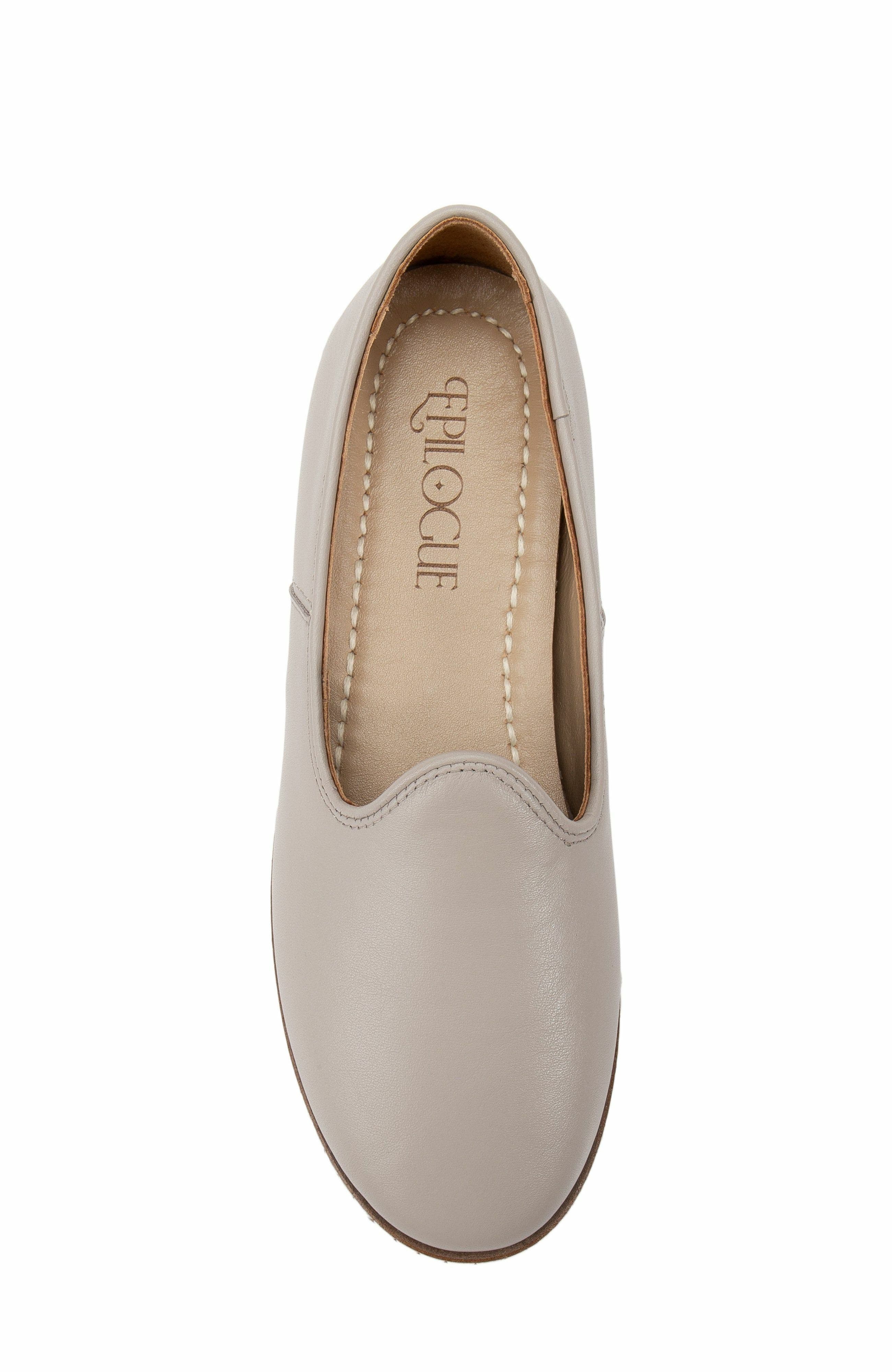 Dalya Leather Slip On Flats, Alternate, color, Dark Beige Leather