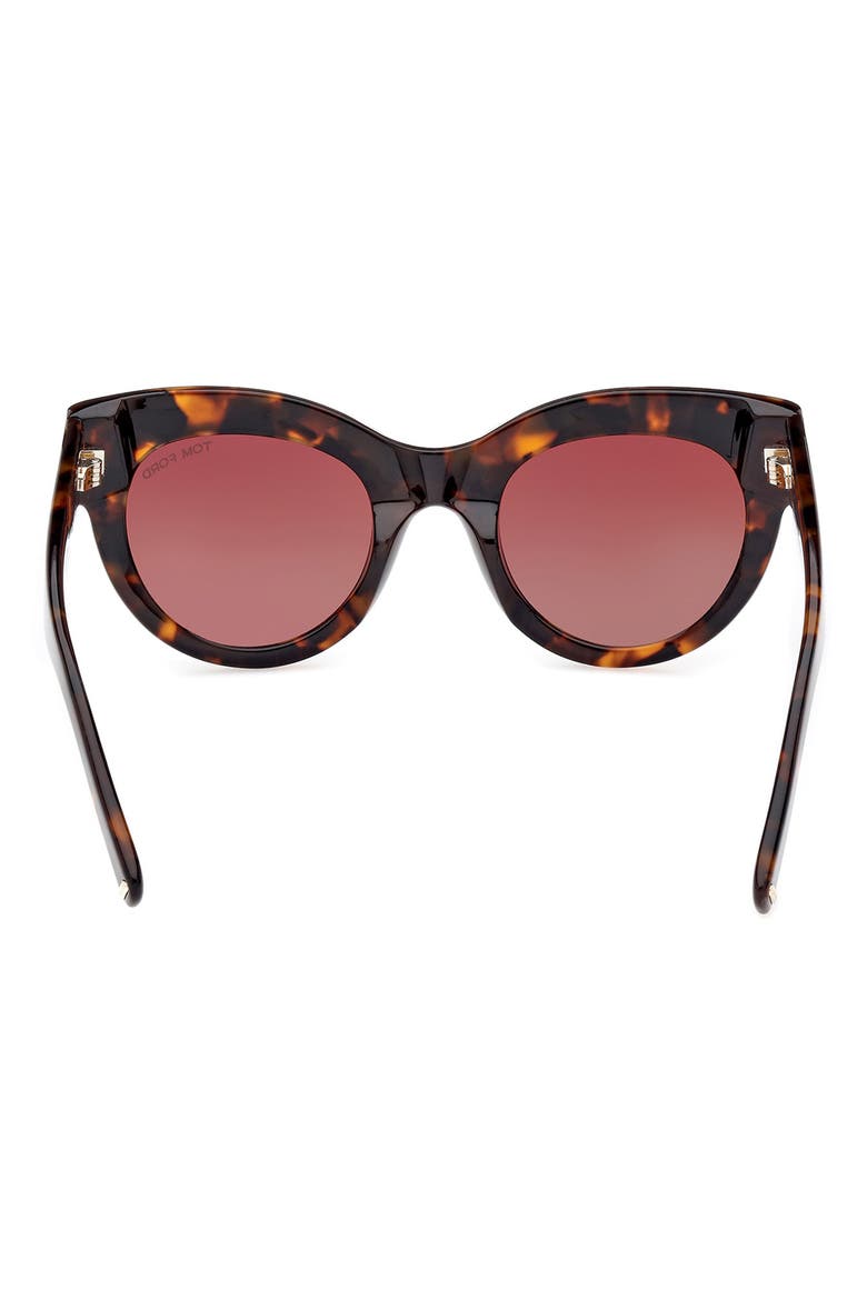 Lucilla 51mm Gradient Cat Eye Sunglasses, Alternate, color, DARK HAVANA / GRADIENT BORDEAUX