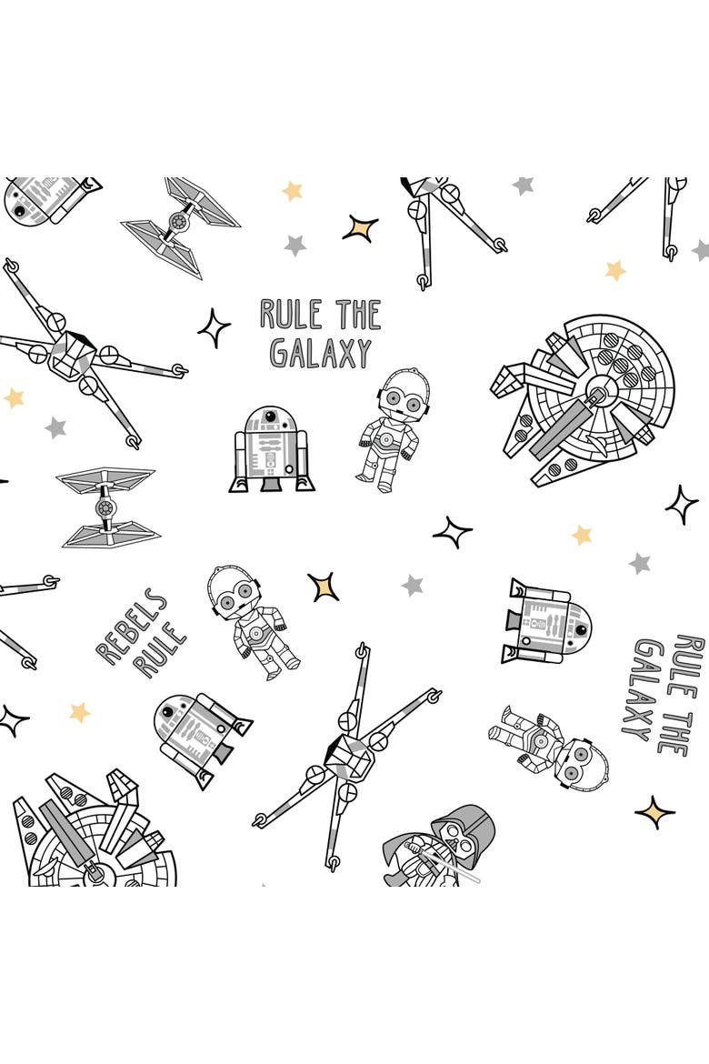 Star Wars Signature Rebels Rule Cotton Fitted Crib/Toddler Sheet, Alternate, color, Black Multi