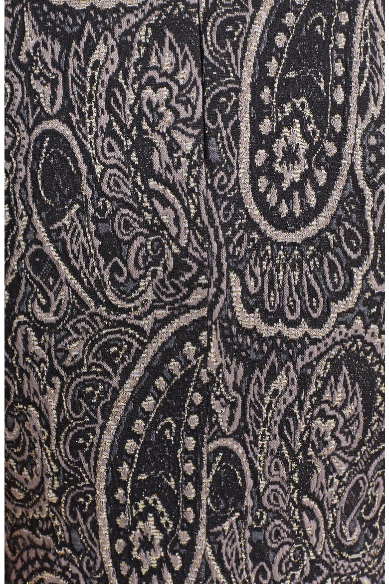 Jacquard Fit & Flare Sweater Dress, Alternate, color, BLACK/ KHAKI/ GOLD