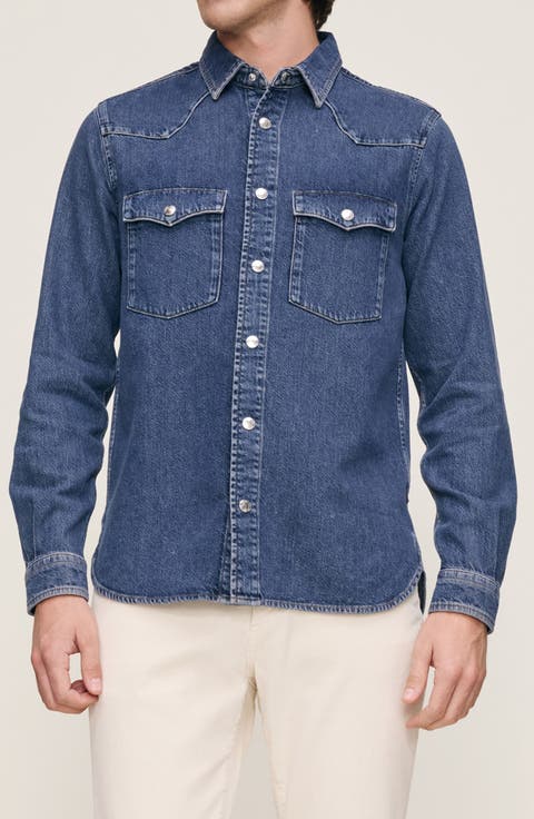Dominick Denim Snap-Up Western Shirt