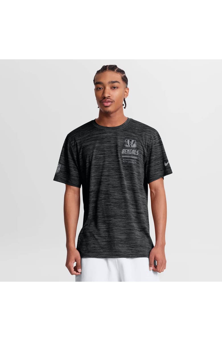 Nike Men's Nike Black Cincinnati Bengals Sideline Double Covered Dri-FIT Velocity T-Shirt, Main, color, Black