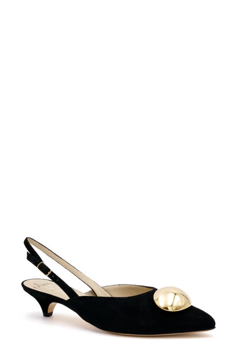 Abissa Slingback Pointed Toe Kitten Heel Pump (Women)