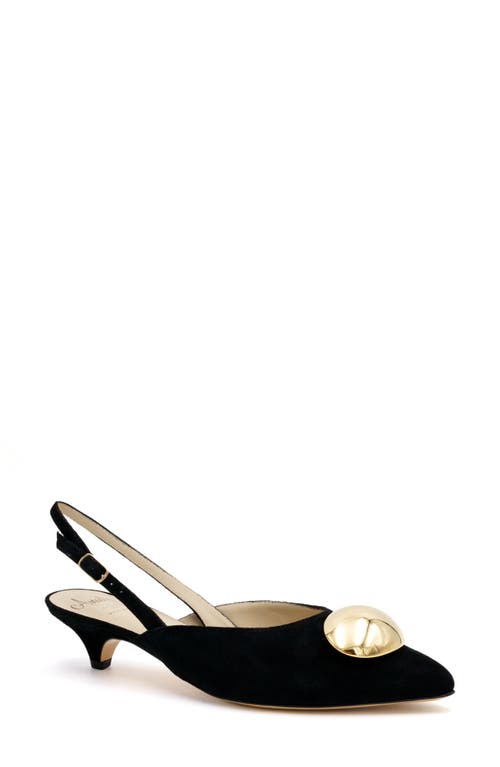 Amalfi By Rangoni Abissa Slingback Pointed Toe Kitten Heel Pump In Black Cashmere