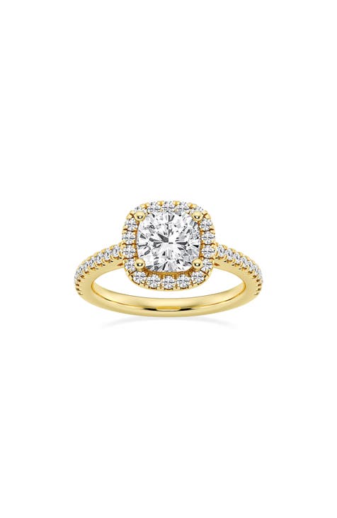 Cushion Cut Lab Created Diamond Halo Ring - 2.0ct.