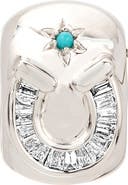 Adina Reyter Turquoise & Diamond Horseshoe Lucky Big Bead Charm