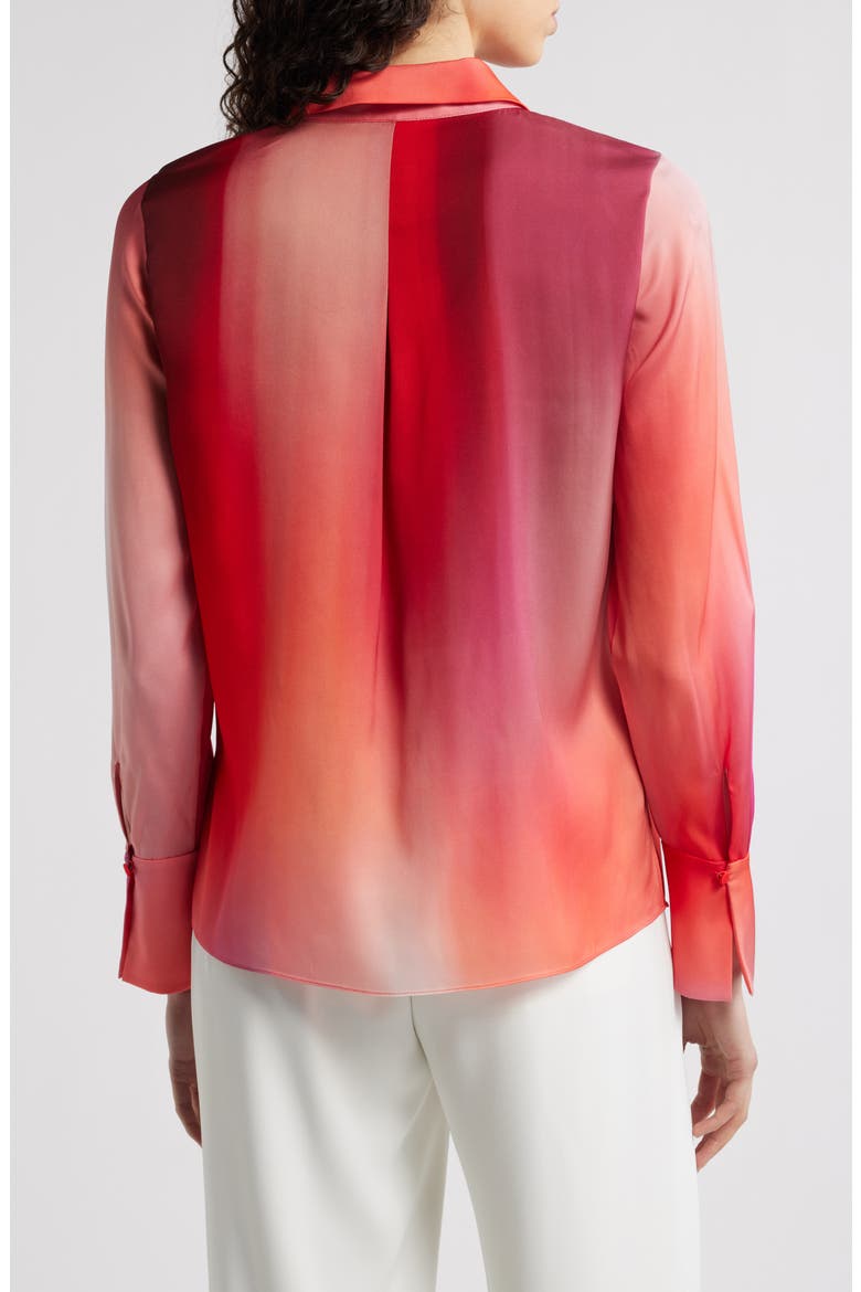 Printed Silk Blend Button-Up Shirt, Alternate, color, POPPY MULTI