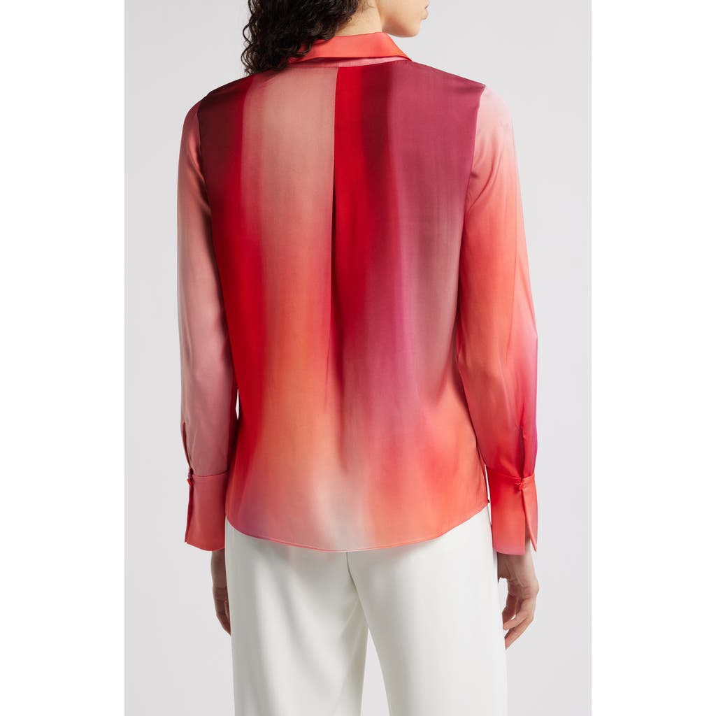 Kobi Halperin Printed Silk Blend Button-up Shirt In Poppy Multi