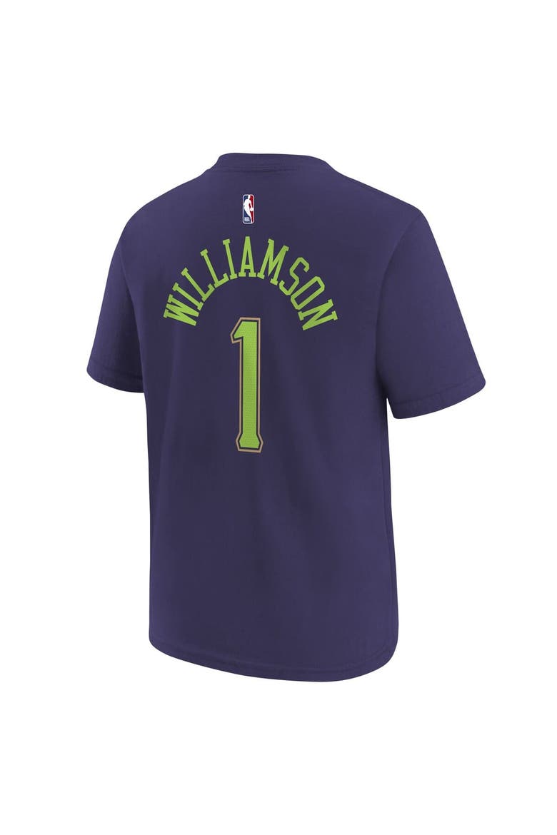 Youth Nike Zion Williamson Purple New Orleans Pelicans 2024/25 City Edition Name & Number T-Shirt, Alternate, color, Purple