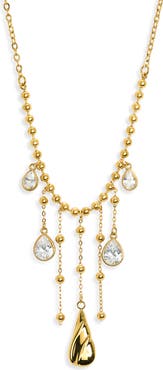 Bracha Nori Cubic Zirconia Drop Pendant Necklace