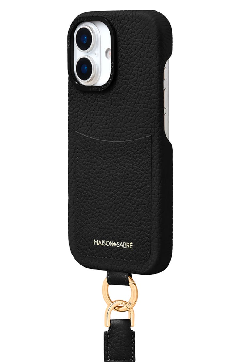 MAISON de SABRÉ Sling Phone Case, Alternate, color, Black Caviar