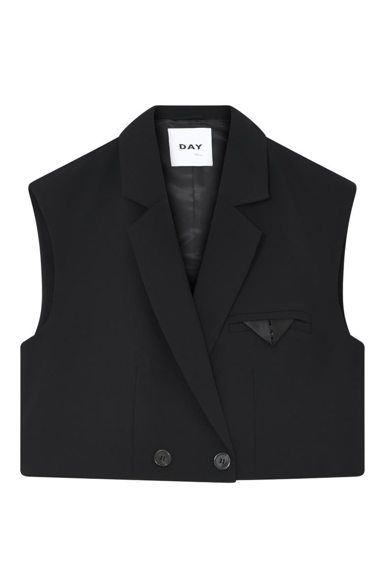 DAY Birger et Mikkelsen Marnie Cropped Gabardine Waistcoat, Alternate, color, Black