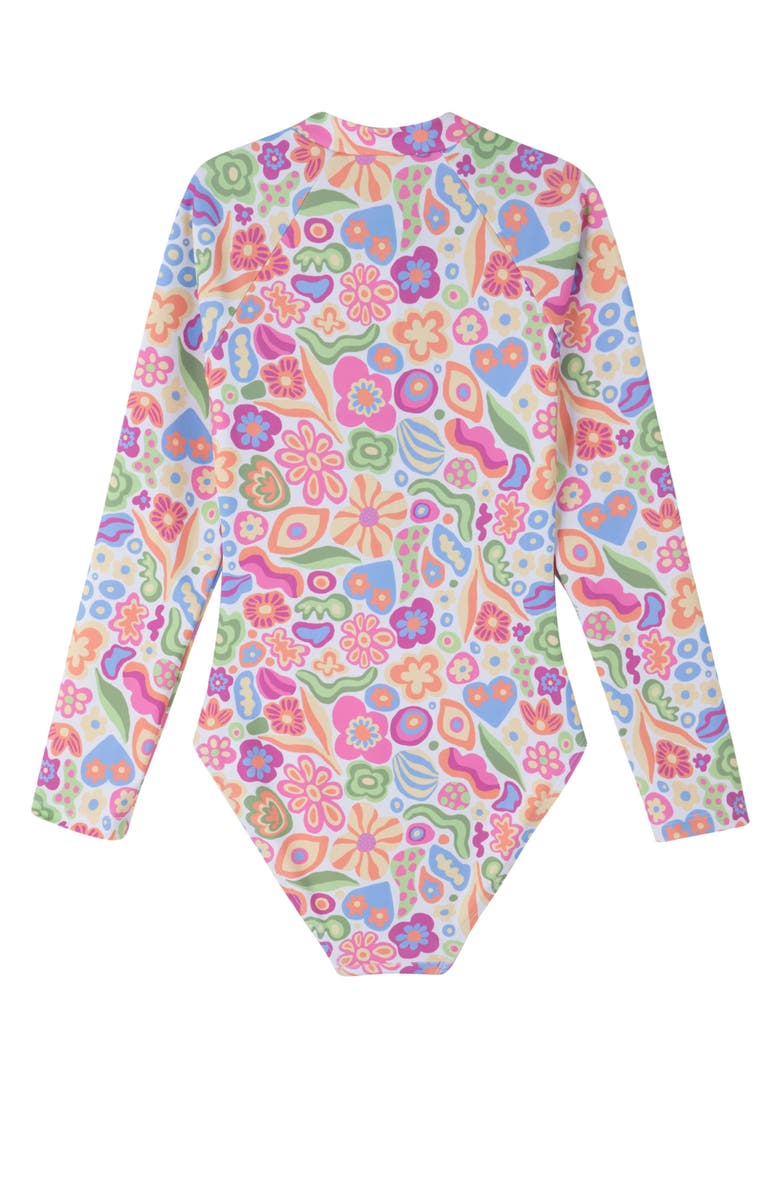 Gottex Kids Under the Sea Long Sleeve Zip Front One Piece, Alternate, color, Multi