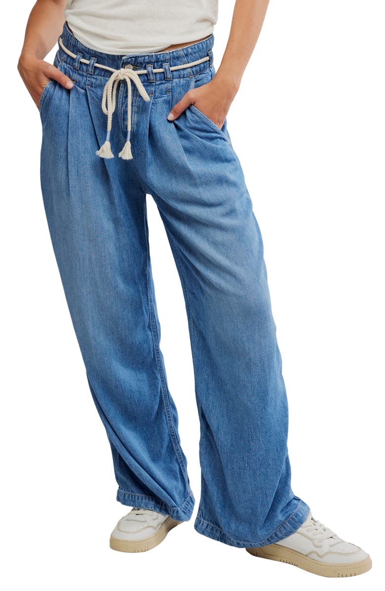 Free People Dakota High Waist Cinched Jeans, Main, color, 