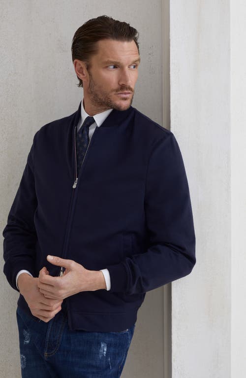 Brunello Cucinelli Wool And Cashmere Blend Cardigan In Blue