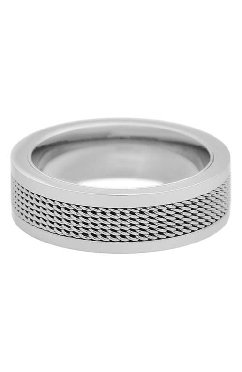 Geoffrey Beene Stainless Steel Mesh Band Ring
