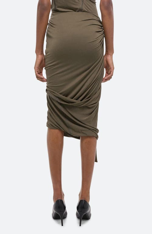 Helmut Lang Women's Wind Draped Jersey Convertible Skirt In Olive - F0x