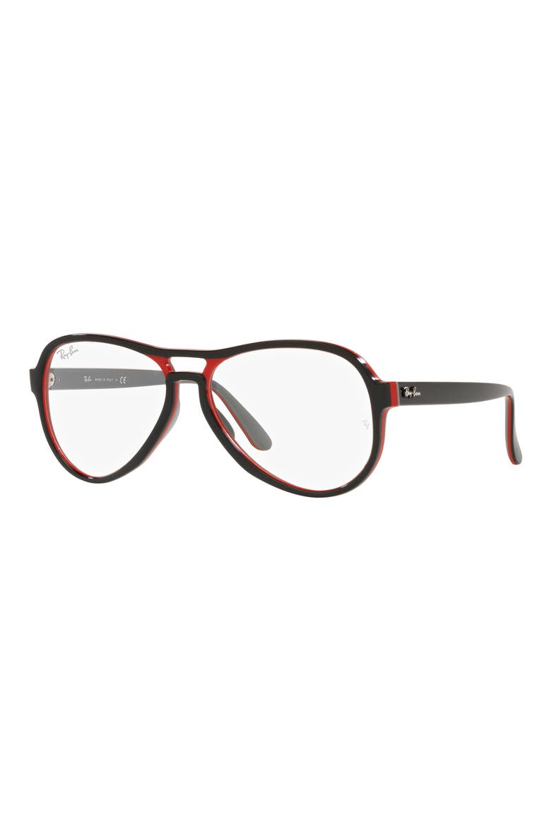 58mm Aviator Optical Glasses, Alternate, color, BLACK