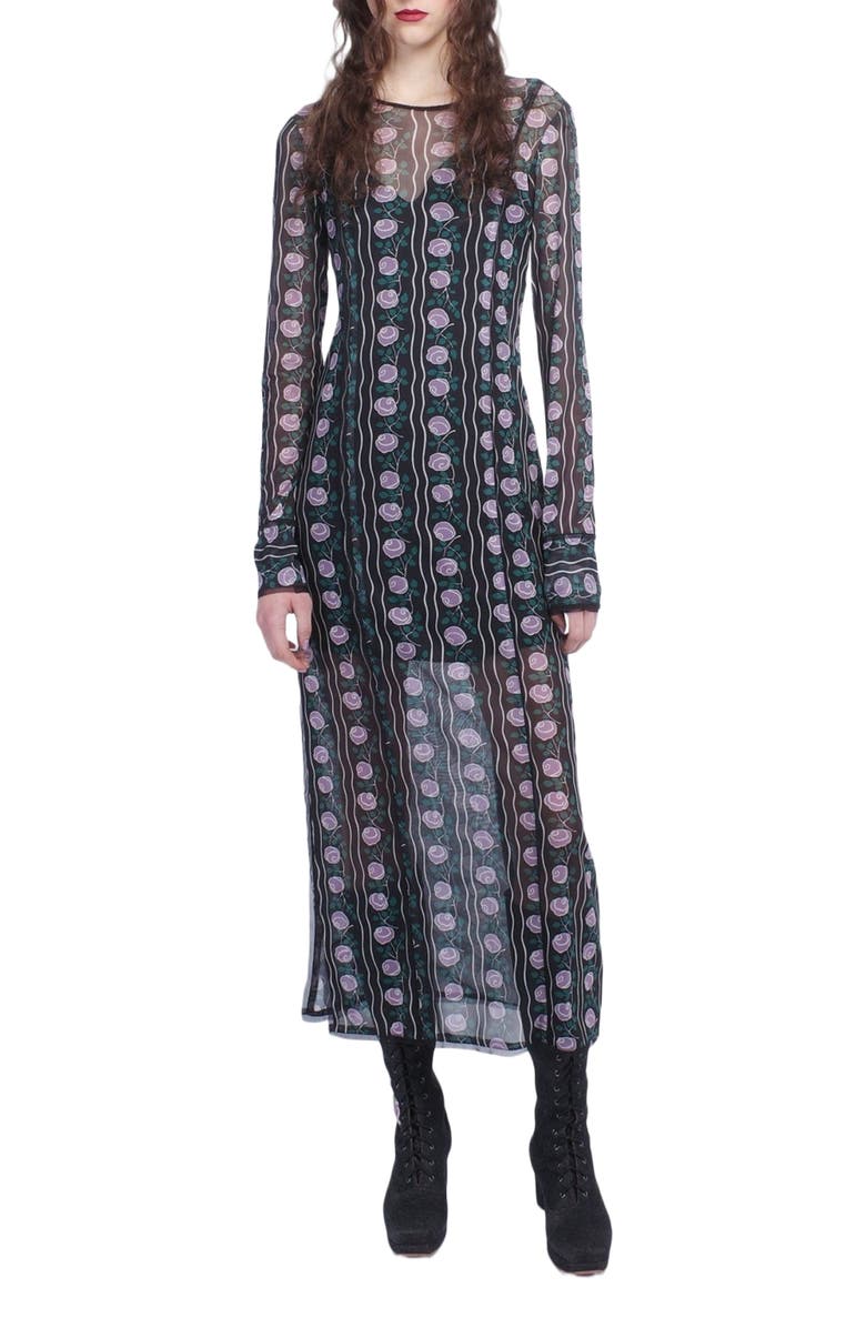 Anna Sui Rosetti Mesh Maxi Dress, Alternate, color,
