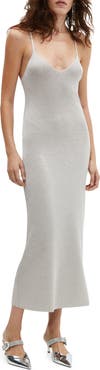 MANGO Metalllic Knit Slipdress