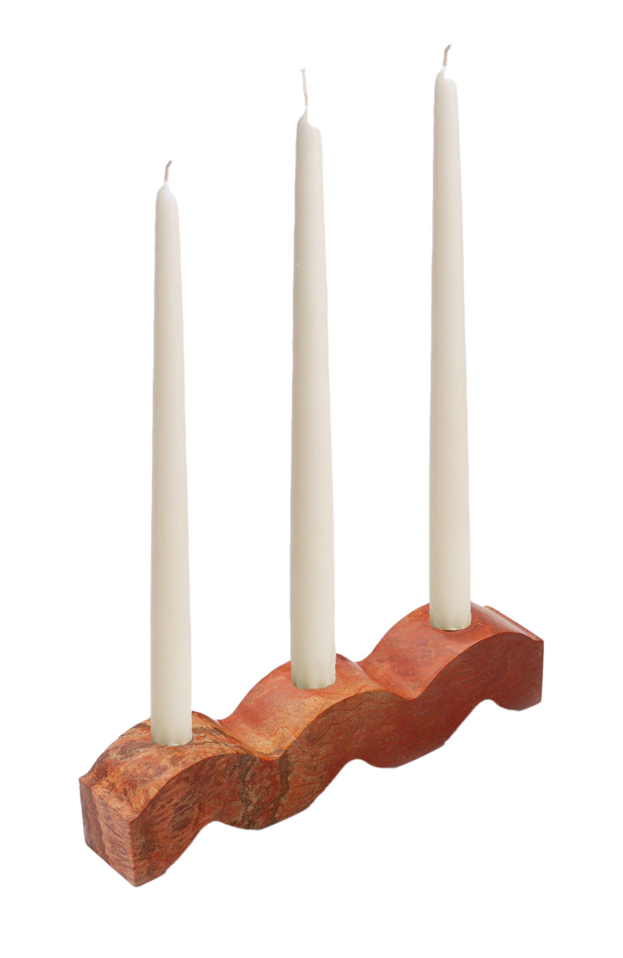 DAR PROYECTOS Wavy Gemstone Candelabra in Jasper 