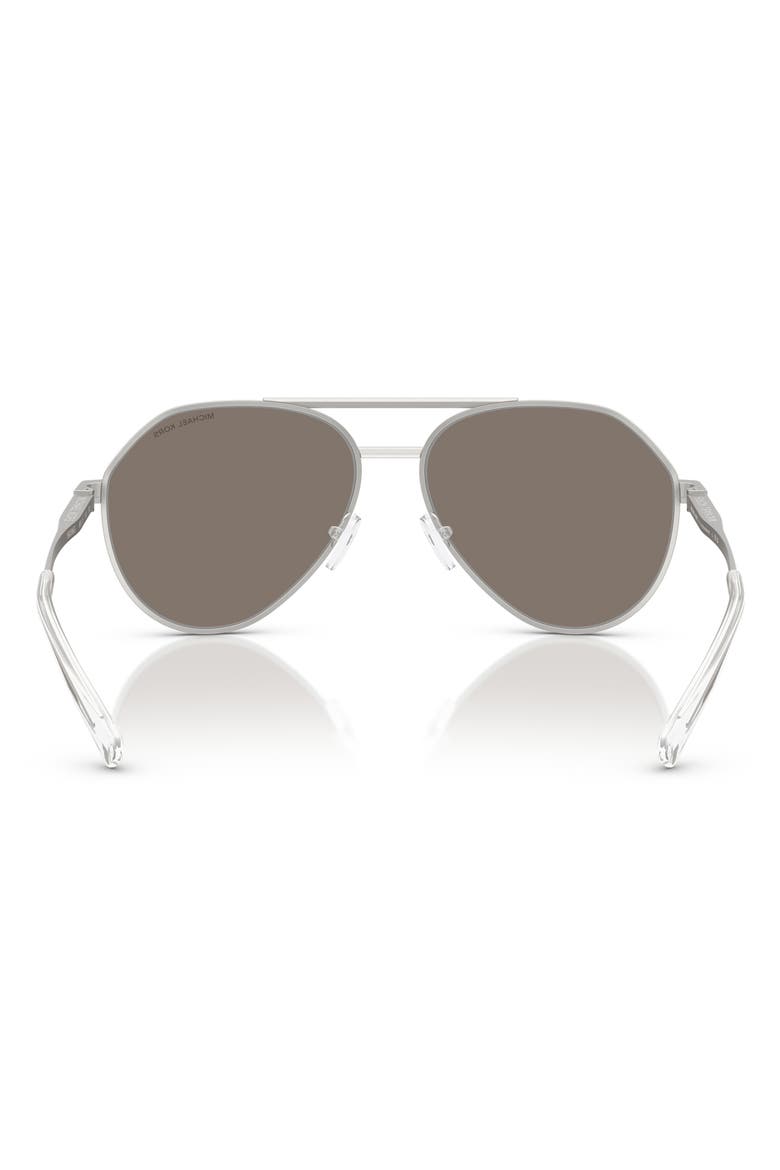 Brentwood 58mm Pilot Sunglasses, Alternate, color, MATTE SILVER / SILVER MIRROR
