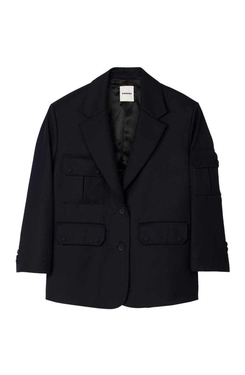 SANDRO Oversized suit jacket, Alternate, color, 