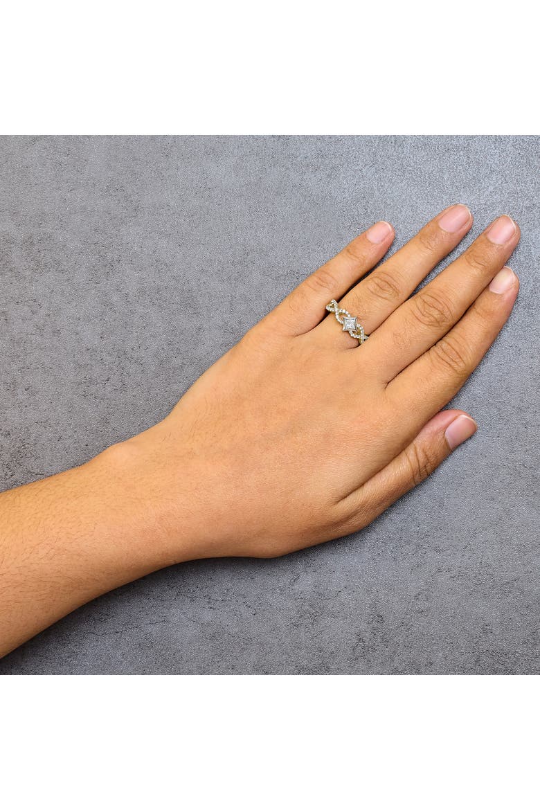 10K Two Tone Color 5/8 Cttw Diamond Kite and Twist Shank Ring, Alternate, color, Yellow
