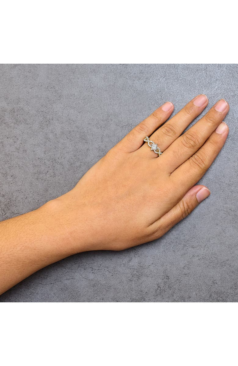 Haus of Brilliance 10K Two Tone Color 5/8 Cttw Diamond Kite and Twist Shank Ring, Alternate, color, Yellow