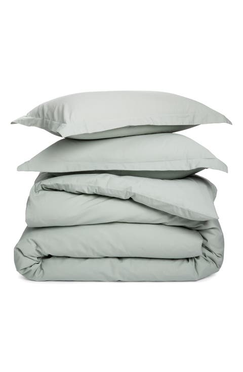 Organic Cotton Percale Duvet Cover & Shams Set