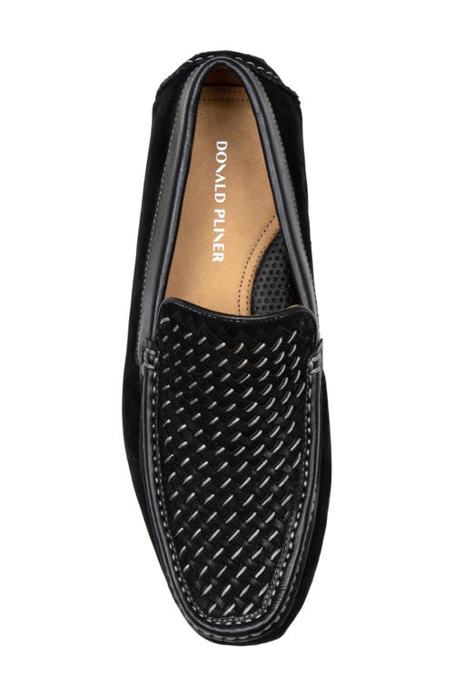 Donald Pliner Damiano Woven Moc Toe Loafer In Black/black