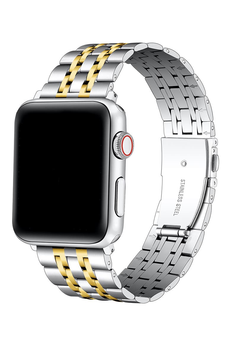 Rainey Silver/Gold Stainless Steel Band for Apple Watch, Alternate, color, SILVER/ GOLD