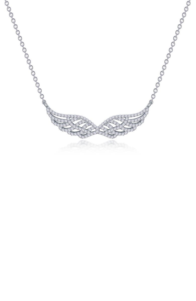 Lafonn Angel Wings Simulated Diamond Pendant Necklace, Main, color,