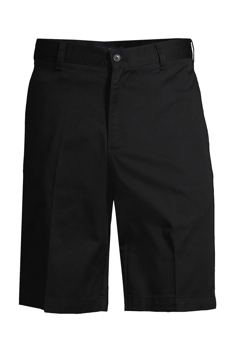 School Uniform Young  Plain Front Blend Chino Shorts, Alternate, color, Black