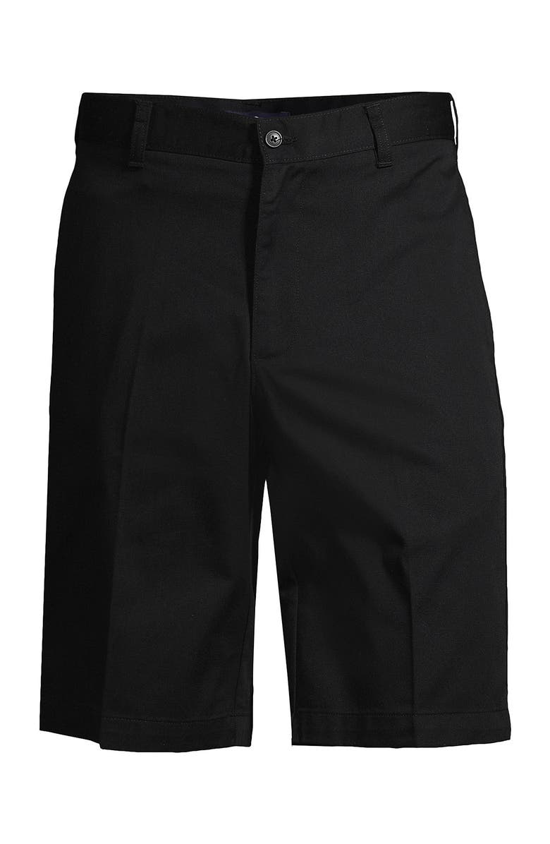 Lands' End School Uniform Young  Plain Front Blend Chino Shorts, Alternate, color, Black