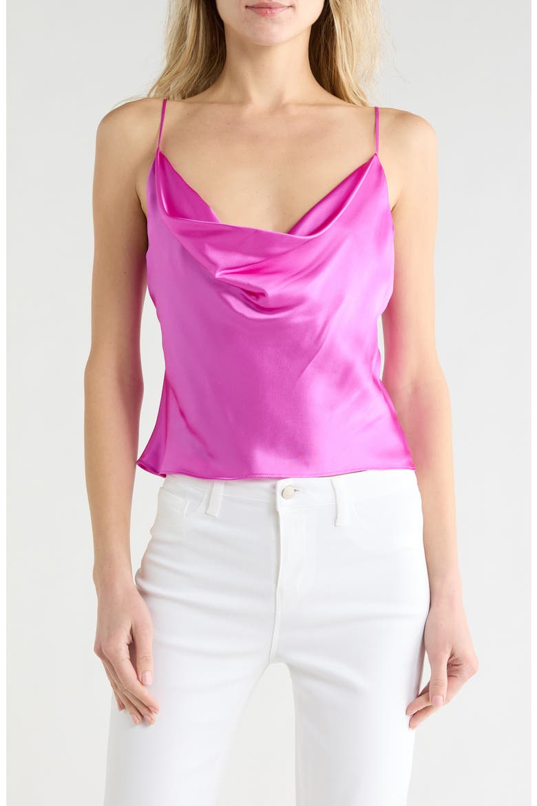Calista Cowl Neck Silk Camisole, Main, color, BRIGHT PURPLE